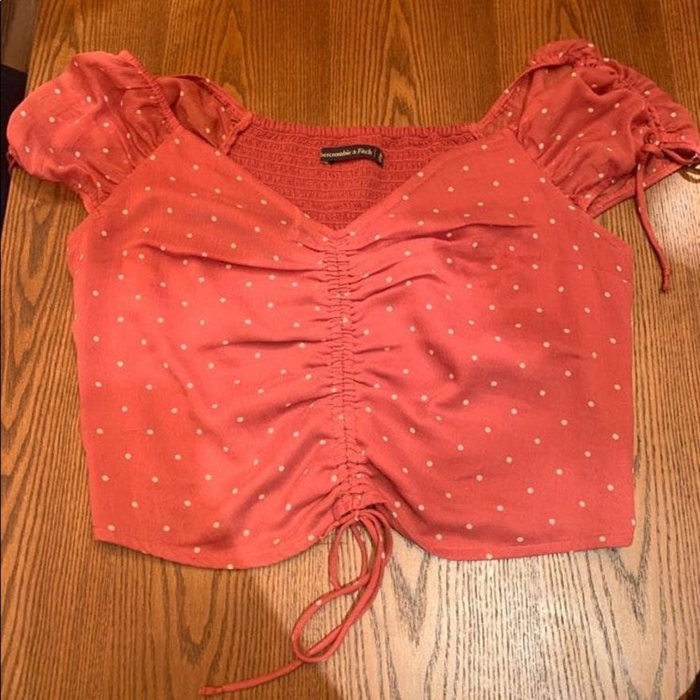 Abercrombie & Fitch Pink Ruched Crop Top- Size S